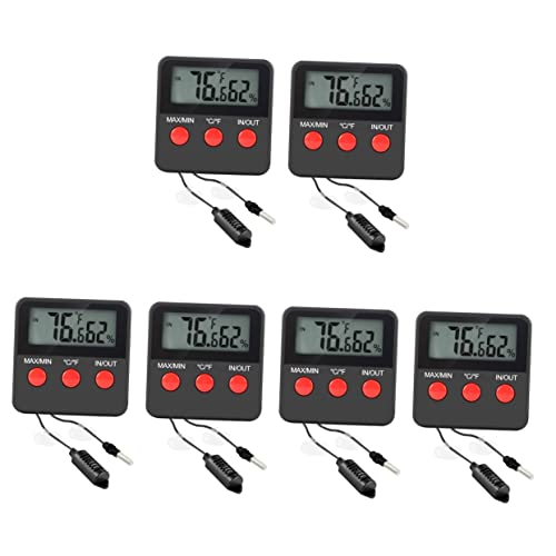 Mipcase 6 Sätze Haustier-Thermometer Digitales Hygrometer Reptilien Inkubator Thermostat Für Reptilien Elektronisches Zubehör Feuchtigkeitsmesser Für Reptilien Gefrierschrank Kriechen Abs von Mipcase