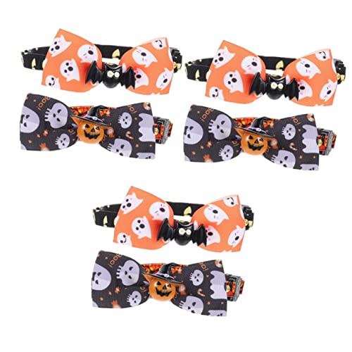 Mipcase 6 STK Haustierhalsband Kürbis Katze Hundehalsband Kostüm Katze-Halloween-Fliege Katzen-sicherheitskragen Kürbis-katzenhalsband Welpen Zubehör Polyester Dekorationen Haustier Katze von Mipcase