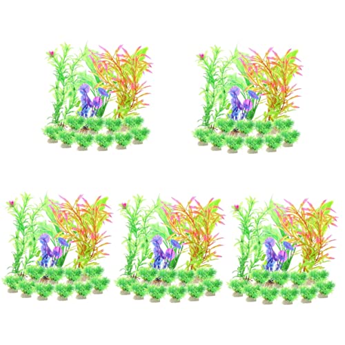 Mipcase 70 STK Aquarienlandschaft Fisch Aquarienpflanzen Aquariumzubehör Dekorationen Für Aquarien Schreibtischaufsatz Kunstpflanze Kunstgrün Gründekor Plastik Falsches Wasser Klein von Mipcase