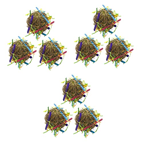 Mipcase 9 Stück Zubehör Vogel Conure Spielzeug Nymphensittiche Afrikanischer Käfig Kauball Papageienspielzeug Grauwellensittiche Für Rattan Sittich Ara von Mipcase