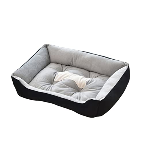 Mipcase Haustier Wärme Nest Hund Bett Decke Kurze Plüsch Pad Unten 45cm Schwarz Für von Mipcase