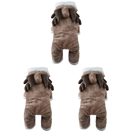 Mipcase Brauner Warmer Kätzchenmantel Haustiere Korallenrot Entzückend Haustier Weihnachtsjacke Outfits Kostüm Overalls Urlaub Hunde Gestrickt Winter Rentier Sweatshirt Weihnachten von Mipcase