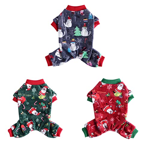 Mipcase Hündchen Claus Schneemann Jumpsuit Kostüme Kuchen Weihnachten Koralle Strampler Vorabend Kleidungsstück Jumpsuits Santa Welpe Bekleidung Mantel Hundebeine Urlaub Kostü Pyjama von Mipcase