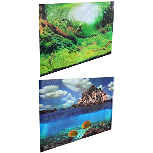 Mipcase Dekoration Flussbild Poster Fotografie Pflanzen *cm Aquarienhintergrund Aquarium Board Seiten Unterwasserdekoration Meeresaufkleber Tank Fisch Wald Schöne Welt Double von Mipcase