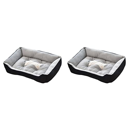 Mipcase Für Lieferungen Kurzes Nest Welpen Winter Katze cm Haus Haustier Sofa Warm Schwarz Komfort Schwarz Polsterplüsch Verdicktes Hundekissen XXS Bettgröße von Mipcase