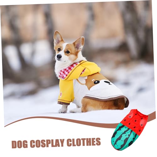 Mipcase Geformte Wassermelone Lustige Kleidung mit Modellierung Outfits Baumwolle Grün Design Weihnachten Mittelwarme Jacke Hut Weste Kostüm Katzen Hund Wassermelone - für Kleidung von Mipcase