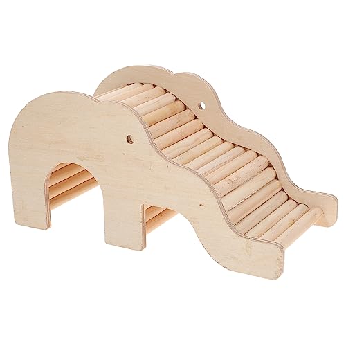 Mipcase Hamster-Versteckhaus Aus Holz Hasenspielzeug Dekorative Leiter Außenspielzeug Vogel-Stehleiter Outdoor-Spielset Kaninchenrampe Holz Hamsternest Elefantenform von Mipcase