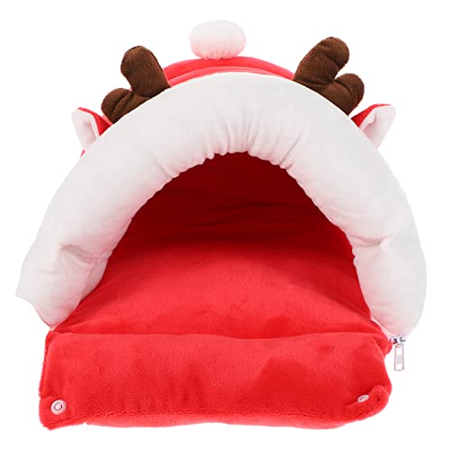 Mipcase Hamsternest Bett Für Kleine Haustiere Igelbett Kaninchen Winter Warmes Weihnachtshamsterversteck Warmes Rattenbett Hamsterhausbett Igelhöhlenbetten Spielzeug Kristallsamt Hase von Mipcase