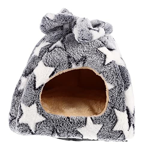 Mipcase Hamsternest Gefüllter Hamster Gefüllter Kaninchen Plüsch Winter Kaninchenbett Hamster Schlafsack Kleintierhaus Hamsterhaus Hamsterversteck Rattenhaus Grau Haustierhaus Jurte von Mipcase