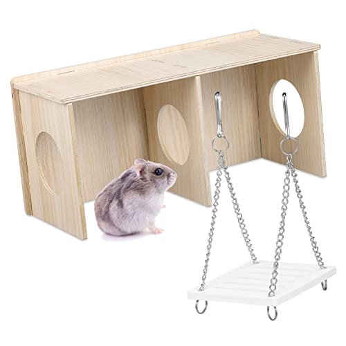 Mipcase Hamster-Spielzeug Igel-zubehör Hamsterversteckhütte Versteck Der Hamsterburg Versteck Für Waldhamster Hamsterversteck Holz Igelversteck Rostfreier Stahl Eichhörnchen Kleines von Mipcase