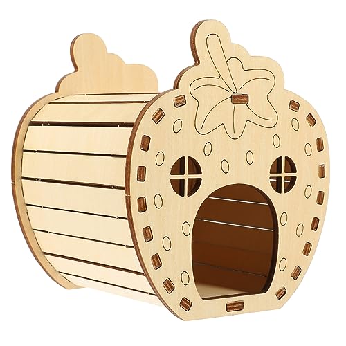 Mipcase Hamster Holzhaus DIY Zusammengebautes Spielzeug Kleintier Lebensraum Dekoration Hamsternest Aus Holz Hamsterversteckhütte Kleintierversteck Hamsterhaus Hölzern Lieferungen Haustier von Mipcase