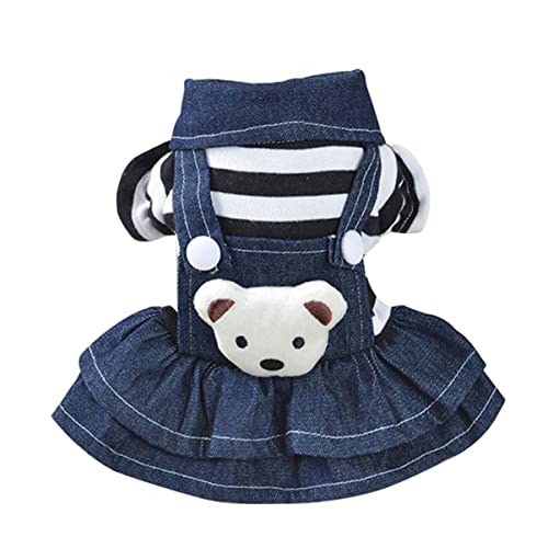 Mipcase Denim-hundekleidung Hund Winter Medium Tzu Klassische Terrier Kleider Rock Katze Groß Plüsch L Yorkshire Tutu Muster Chihuahua Atmungsaktive Weiße Kleider Hund Chihuahua von Mipcase