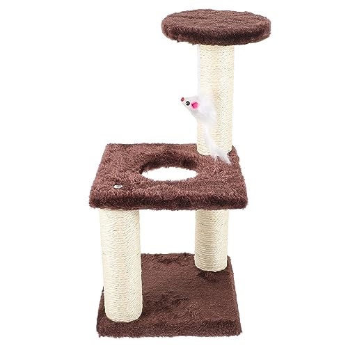 Mipcase Klettergerüst Für Katzen Kratzbaum Für Den Bequemer Kratzbaum Für Katzen Katzenbedarf Katzenkratzer Bodenkratzbaum Kratzbaum Mit Hängendem Ball Vertikal Hängende Kugel MDF von Mipcase