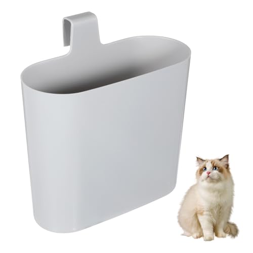 Mipcase Katzenstreu Schaufel Halter Kunststoff Katzenstreu Kotsieb Schaufel Ständer Schaufel Caddy Schaufel Abfallbehälter für Indoor Katze Kätzchen Hellgrau von Mipcase