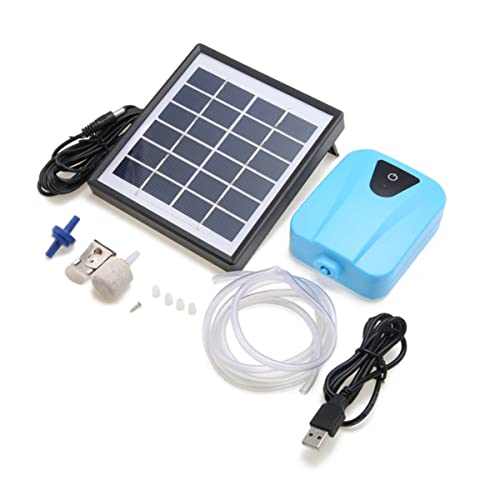 Mipcase Sauerstoffpumpe Solar Kit Low-Sauerstoff-Regulierung Fischluft Zubehör Check Teichzubehör für Low-Noise-Tankpumpe mit Mobiler Ladebelüfter Sauerstoffversorgung Moving-Sky-Aquarium von Mipcase