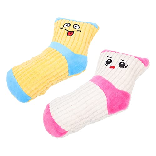 Mipcase Kitten Toys Puppy Teething Toy 2Pcs Dog Squeaky Toys Dog Plush Toys Stuffed Socks Dog Chewing Toys Cat Interactive Toys for Pet Birthday Gift Puppy Teething Toys Welpen Puppy Beißspielzeug von Mipcase