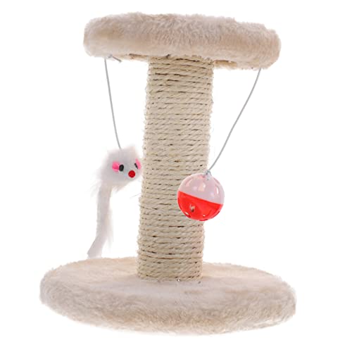 Mipcase Kratzbaum für Katzen Kratzschutz für Katzen Katzengeschirr Kätzchen Zubehör Katzenkratzbaum hoch Katzenbaum katzenmöbel cat Furniture süßer Kratzbaum Bodenkratzbaum Sisal Beige von Mipcase