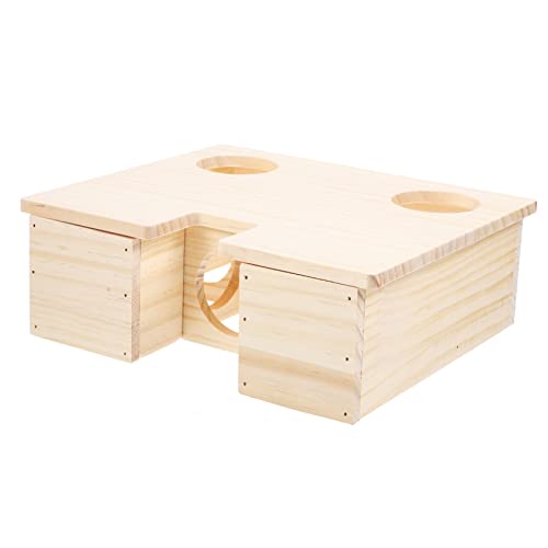 Mipcase Hamsterkäfig Holzhaus Holzhütte Für Meerschweinchen Hamsterleiterhaus Meerschweinchen Spielset Haustier Hamster Versteck Hamsterversteck Aus Holz Chinchilla Hölzern Schmücken von Mipcase