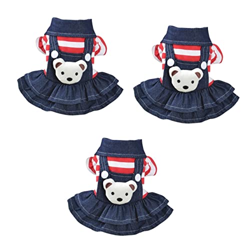 Mipcase 3st Frühlingskleider Für Hunde ädchen Hund Jeanskleid ädchenkleidung Hundebekleidung Hawaiianisches Kleid Mittleres Hundekleid Welpe Jeansmantel Der Hund Vierbeinige Hosen von Mipcase