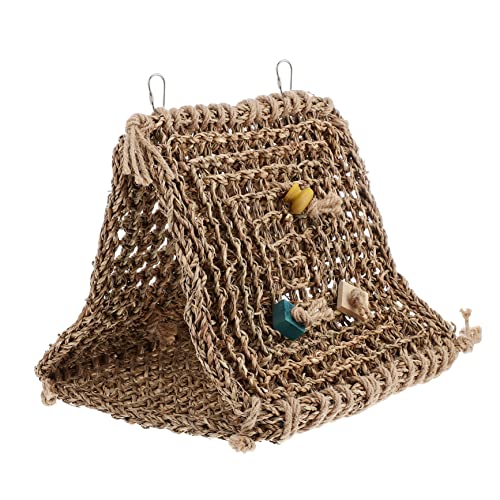 Mipcase Rattan-Vogel-hängematte Papagei Hängendes Schaukelspielzeug Ratte Chucky Plüsch Folipurba Plüschtier Papageienhängematte Plüschtiere Papageien-seegras-hängematte Bett Winter Vögel von Mipcase