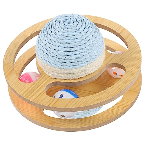 Mipcase Sisal-Plattenspieler-Spielzeug Krallenauflage Für Katzen Cat Ball Spielzeug Katzenkratzer Aus Sisal Katzenkratzer Sisal Hölzern Rotieren Vertikal Den Ball Schnappen von Mipcase