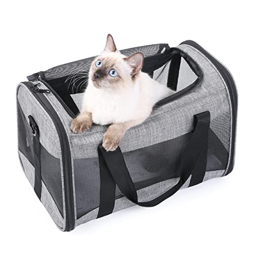 Mipcase Tragetasche Für Graue Outdoortasche Atmungsaktives Reiseaufbewahrungstasche Katzen Tragbare Hundewandertasche Faltbare Hundehandtasche -Seitige Campingtragetasche Kleine von Mipcase