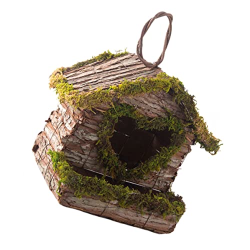 Mipcase Das Vogelnest Vogelhaus Kreativer Vogel Vogelhäuschen Für Draußen Vogel Aus Holz Garten Vogelschutz Hängender Vogel Vogelvoliere Im Freien Schmücken Wohnkultur Stroh Hölzern Moos von Mipcase