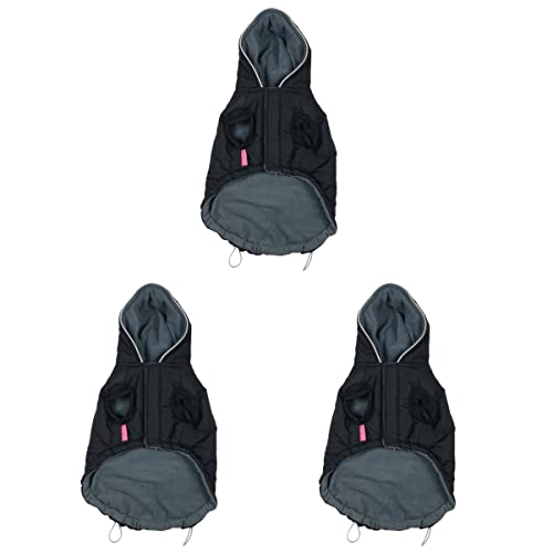 Mipcase Weste Mantel Hunde Haustier for S Dunkel Leuchtend Winddicht Kapuze Futter Schwarz Sportbekleidung Weich Wetter Kalt Mittel Warm Halten Schneeanzug Schwarz Hundejacke in von Mipcase