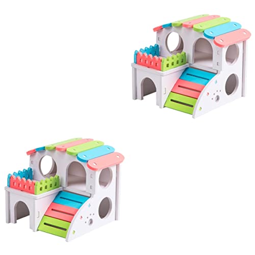 Mipcase Hütte Kleines Nest Igel X Unterstand Hamster DIY Bunte Leiter Kletterbett Abnehmbar cm Schlaf Schlafübung Zwerg Haustier Rennmaus Für Käfig Hamster Haus Holzratten von Mipcase