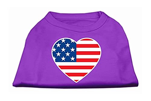 Mirage American Flagge Herz Bildschirm Print Shirt von Mirage Pet Products