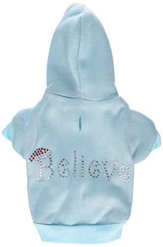 Mirage Believe Hunde-Kapuzenpullover, Größe XS, Babyblau von Mirage Pet Products