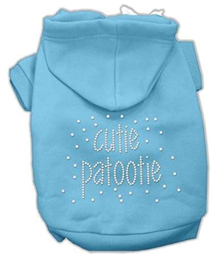 Mirage Cutie Patootie Hunde-Kapuzenpullover mit Strasssteinen, Größe XS, Babyblau von Mirage Pet Products