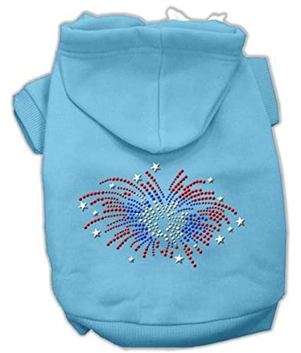 Mirage Feuerwerk Strass Hoodie für Hunde, Größe L, 35,6 cm, Babyblau von Mirage Pet Products