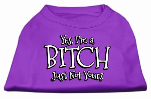 Mirage T-Shirt mit Aufdruck Yes I'm A Bitch Just Not Yours, Größe M, Violett von Mirage Pet Products