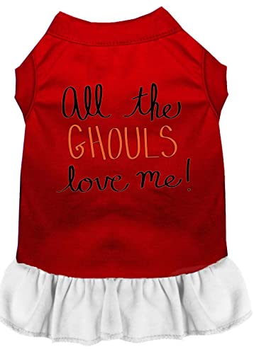 Mirage Pet Products 58–62 rdwtxl alle Display Der Ghouls Print Hund Kleid, Large, Rot mit Weiß von Mirage Pet Products