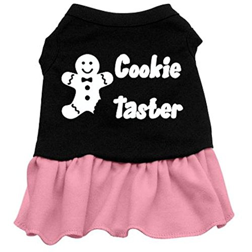 Mirage Pet Products 8-Inch Cookie Taster Screen Print Dress, X-Small, Black with Pink von Mirage Pet Products