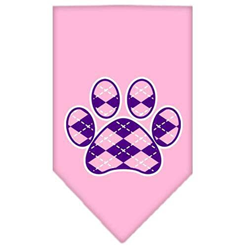 Mirage Pet Products Argyle Paw Purple Siebdruck Bandana für Haustiere, klein, Hellrosa von Mirage Pet Products