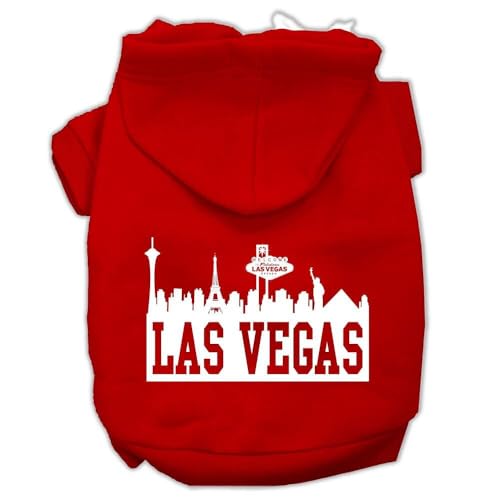 Mirage Pet Products Kapuzenpullover Las Vegas Skyline, Siebdruck, Gr. L, Rot von Mirage Pet Products