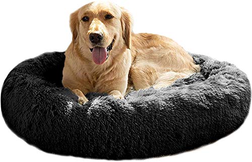 Beruhigendes Hundebett (L/XL/XXL/XXXL) für mittelgroße und große Hunde, Donut-Kuscheltier bis zu 25/35/55/45.4 kg, selbstwärmend und waschbar (Größe 61 cm/81.3 cm/91.4 cm/111.8 cm) von Mirkoo