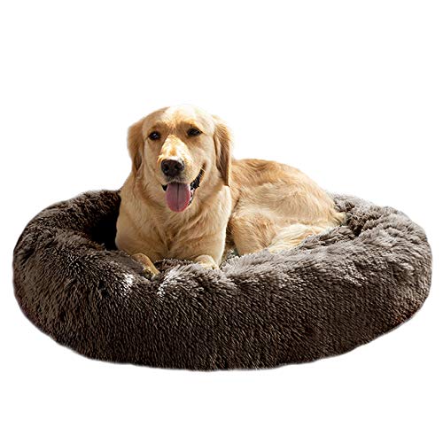 Mirkoo Beruhigendes Hundebett, Katzenbett, Donut, Kunstfell, selbstwärmend, Donut-Kuschelbett, bequem, rund, Plüsch-Hundebetten für Hunde und Katzen (61 cm, 81 cm, 91 cm, 112 cm) von Mirkoo