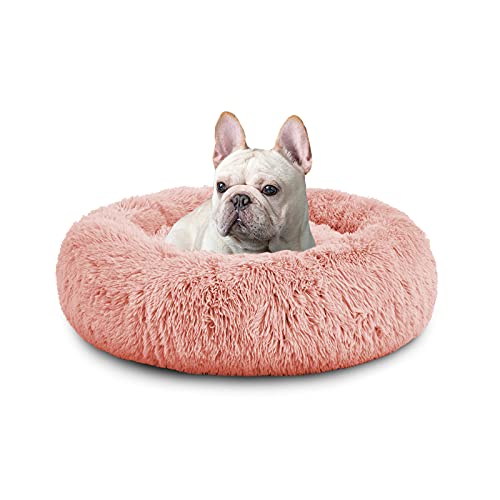 Mirkoo Dog Beds Beruhigendes Donut-Haustierbett, waschbar, Anti-Angst-Kunstfell, Haustierbett, rundes flauschiges Plüsch-Hundebett für große, mittelgroße und kleine Hunde (L/XL/XXL/XXXL) von Mirkoo