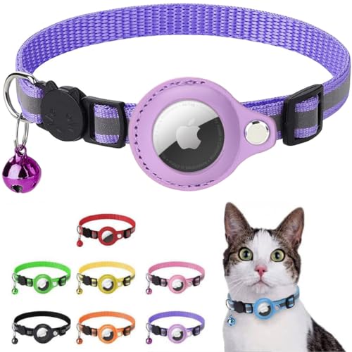 Bubble Cat – Halsband Bubble Cat für Airtag – Zubehör, kompatibel mit Apple Airtag, Sicherheit gegen Würgen für Katzen und Welpen, GPS nicht im Lieferumfang enthalten (Violett) von MiruMiru