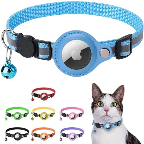 Bubble Cat – Halsband Bubble Cat für Airtag – Zubehör, kompatibel mit Apple Airtag, Sicherheit gegen Würgen für Katzen und Welpen, GPS nicht im Lieferumfang enthalten (blau) von MiruMiru