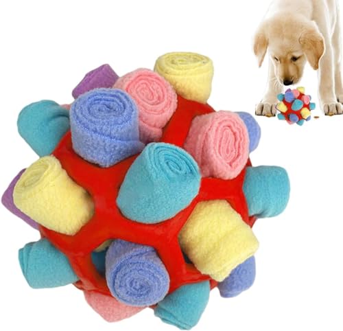 Interaktiver Schnüffelball für Hunde, Anreicherungsspielzeug für Hunde, bissfest, interaktives Leckerli-Puzzle-Spielzeug, tragbares Haustier-Schnüffelball, Spielzeug für kleine und mittelgroße Hunde von MisTho