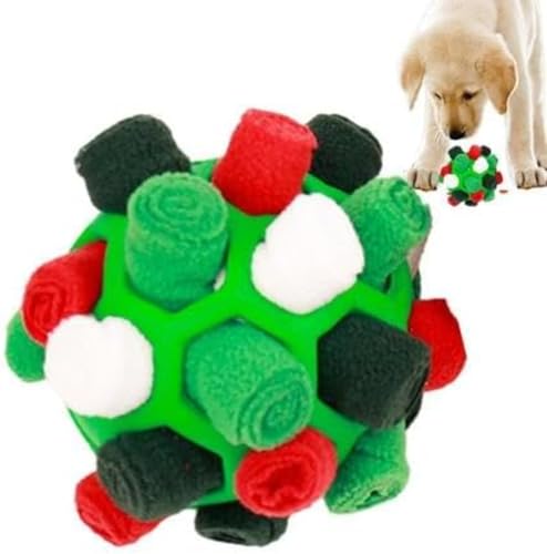 Interaktiver Schnüffelball für Hunde, Anreicherungsspielzeug für Hunde, bissfest, interaktives Leckerli-Puzzle-Spielzeug, tragbares Haustier-Schnüffelball, Spielzeug für kleine und mittelgroße Hunde von MisTho