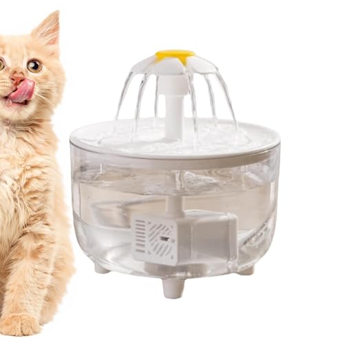 Misaakoeq Katze Wasserspender, Transparent Kreis Wasserbrunnen Spender mit Pumpe, Vogeldusche Zubehör Multifunktionaler Abnehmbarer Wasserspender für Zuhause, Cattery, Pet Shop von Misaakoeq