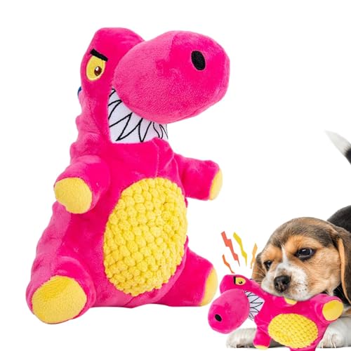 Misaakoeq Quietschendes Hundespielzeug – multifunktionales Dinosaurier-Hundespielzeug, gefülltes Quietschtierspielzeug, verschleißfestes Hundespielzeug, Kauspielzeug für kleine und mittelgroße Hunde von Misaakoeq