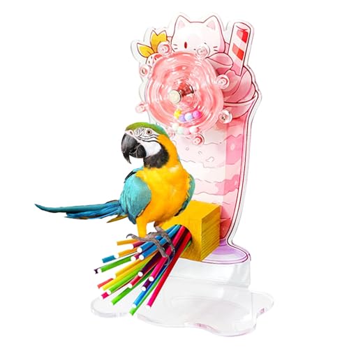 Misaakoeq Vogelspielzeug Sittichkäfigzubehör, interaktives Spinner-Rassel-Papageienspielzeug,Lustiges Nymphensittich-Spielzeug - Vogelkäfigzubehör Bissfeste Unterhaltung steigert das Wohlbefinden der von Misaakoeq