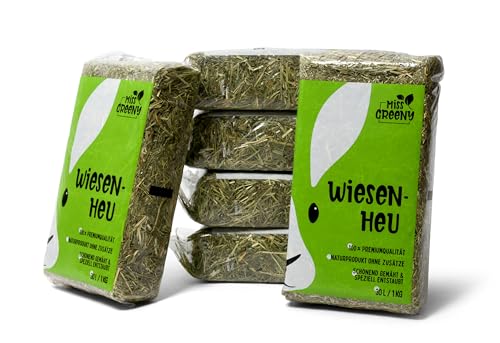 Miss Greeny - 6kg Hochwertiges Bergwiesenheu aus Deutschen Grünlandregionen - Verpackt in 1kg Beuteln von Miss Greeny