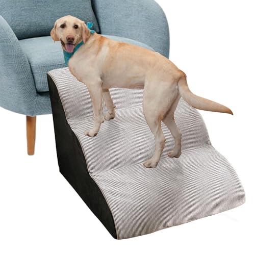 Hundetreppe 3-Stufen Haustiertreppe Waschbar Hundetreppe Für Sofa Bett Tragbar Hunderampe Für Hunde Und Katzen rutschfeste Haustierrampe Hochwertige Schwamm Haustiertreppe Mit Waschbar Bezug von Missmisq